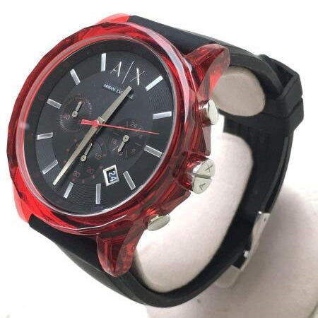 Armani Exchange Outerbanks AX1338 Men's Chronograph Watch – Black Dial with Black Silicone Strap