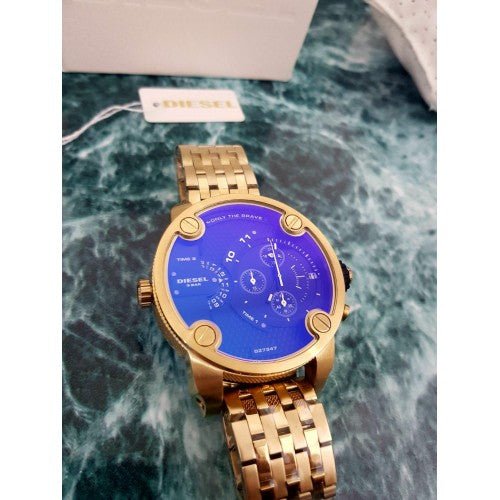 Diesel DZ7347 Mr. Daddy Chronograph Men's Watch – Blue Dial & Gold Stainless Steel Strap