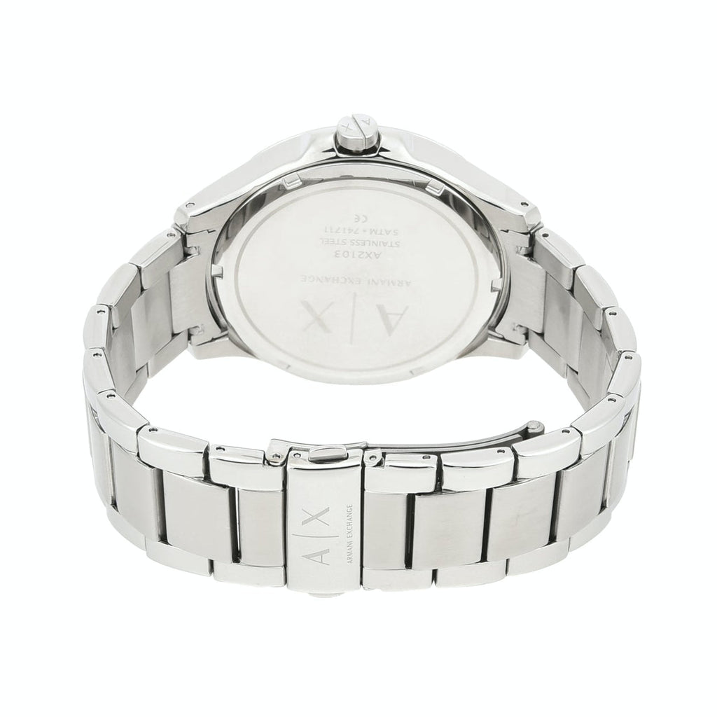 Armani Exchange Hampton AX2103 Men's Chronograph Watch – Black Dial with Silver-Tone Stainless Steel Strap