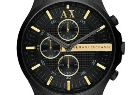Armani Exchange Hampton AX2164 Men's Chronograph Watch – Black Dial with Black Stainless Steel Strap