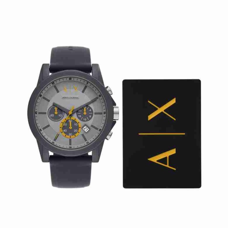 Armani Exchange Outerbanks AX7123 Men's Chronograph Watch – Grey Dial with Grey Silicone Strap