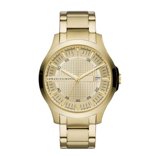 Armani Exchange Hampton AX2415 Men's Chronograph – Gold Dial with Matching Gold-Tone Stainless Steel Bracelet
