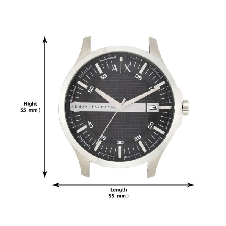 Armani Exchange Hampton AX2103 Men's Chronograph Watch – Black Dial with Silver-Tone Stainless Steel Strap